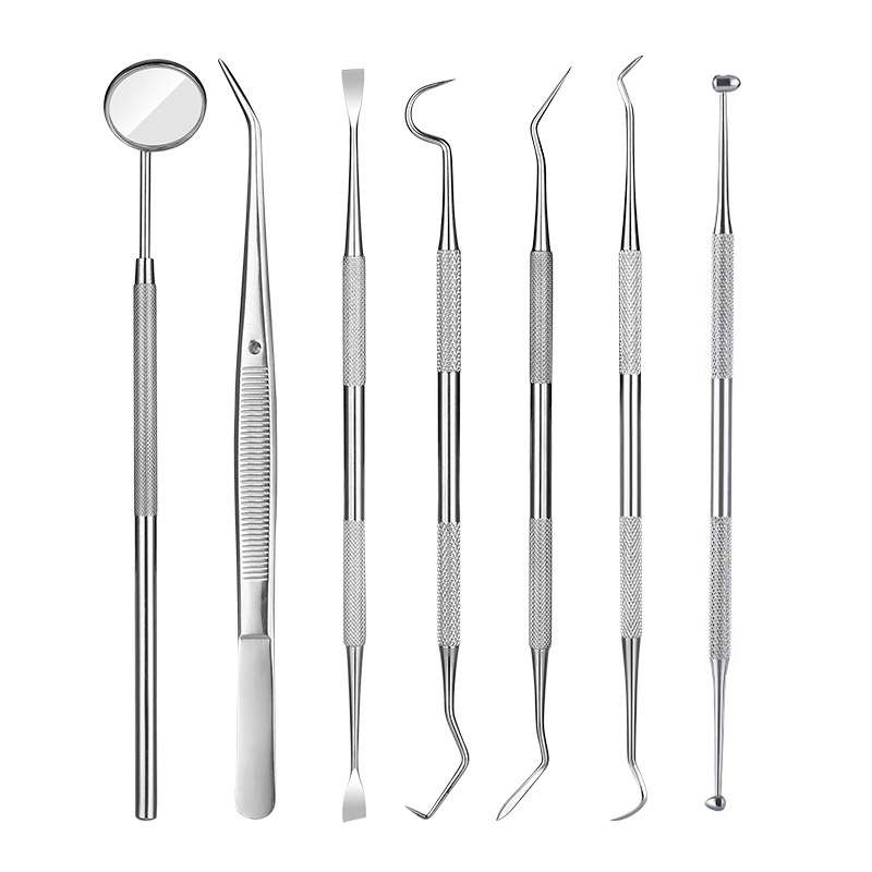 Dental Mirror Probe - 1 個ステンレス鋼歯科医クリーンツール歯科ミラーダブルプローブ鎌/鍬歯クリーナー歯科ツール製品口腔ケアキット