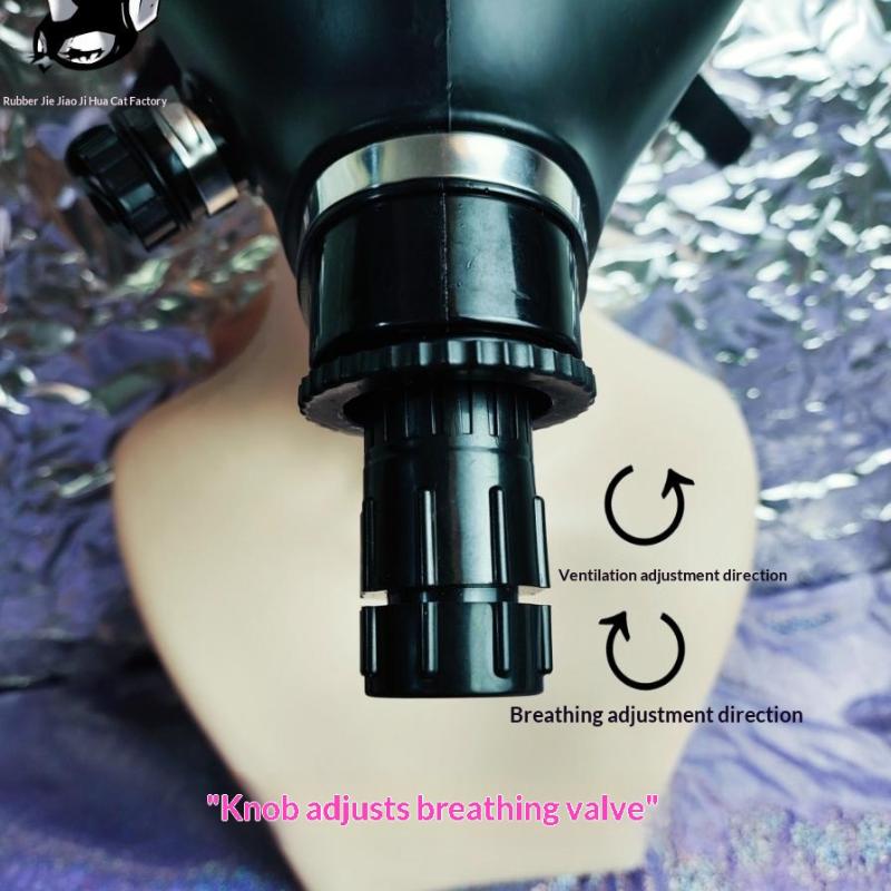 Oxygen Mask Non-Rebreather - ブラックマスク調整バルブノブ調整ガスマスクレギュレーター呼吸制御ユニバーサルアクセサリー制御可能な酸素量