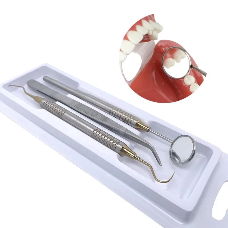5 セット歯科医ツールセットステンレス鋼歯科ミラープローブピ - Dental Mirror Probe のレビューと価格
