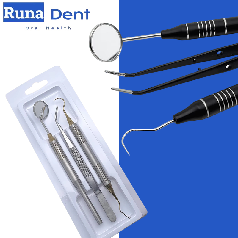 3個セット/キット デンタルミラー ピンセット カーブプロー - Dental Mirror Probe のレビューと価格