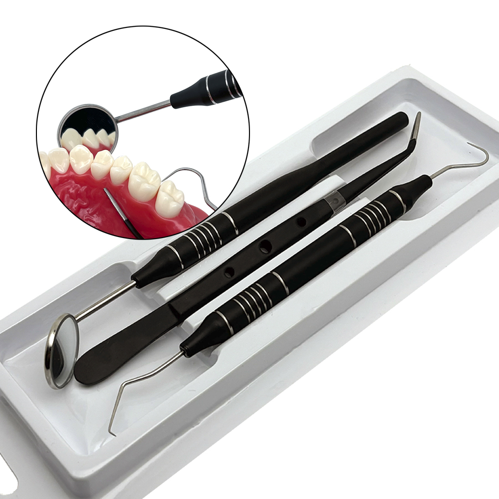 3個セット/キット デンタルミラー ピンセット カーブプロー - Dental Mirror Probe のレビューと価格