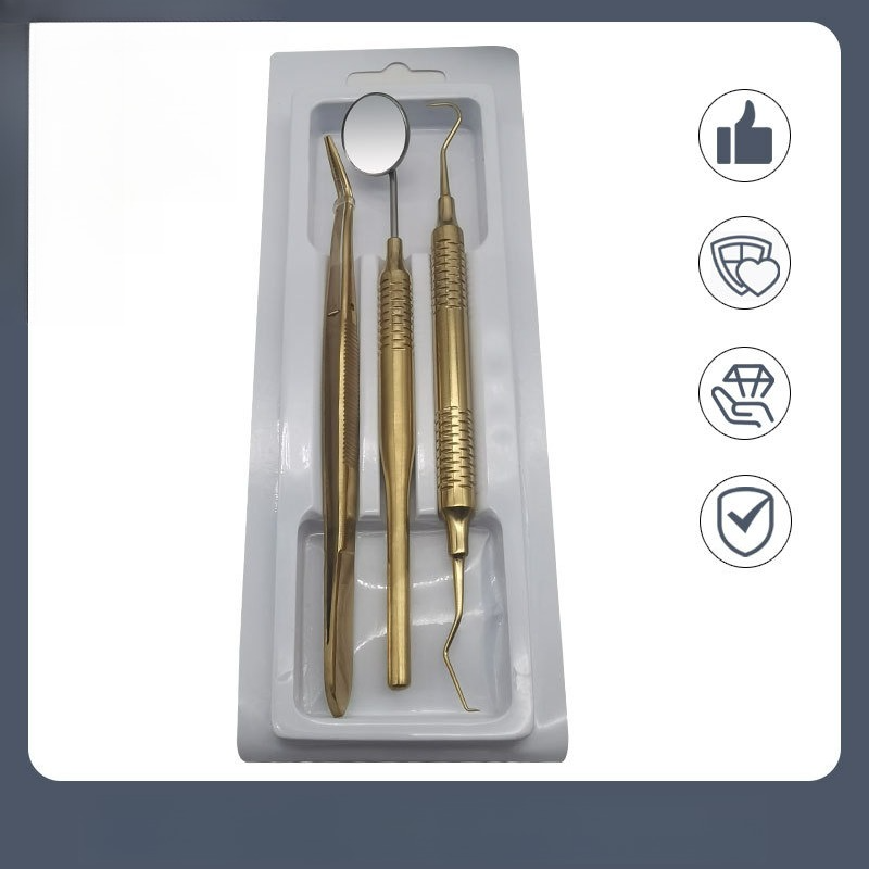 1 セット歯科ツールチタンハンドルプローブピンセット口ミラー - Dental Mirror Probe のレビューと価格