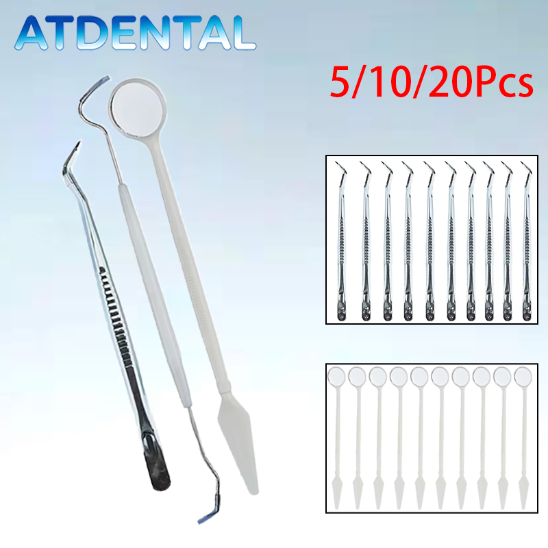 5/10/20 個使い捨て歯科キットダブルエンドエクスプロー - Dental Mirror Probe のレビューと価格