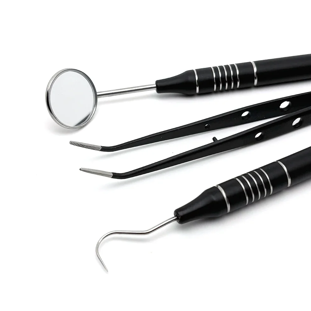 3 セット/5 セット歯科ケア器具キット口鏡ピンセット湾曲し - Dental Mirror Probe のレビューと価格