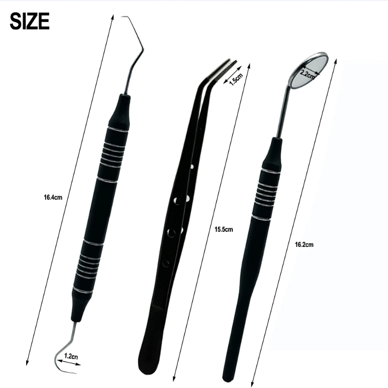 3 ピース/セット歯科ミラーキット口ミラープローブフックピッ - Dental Mirror Probe のレビューと価格