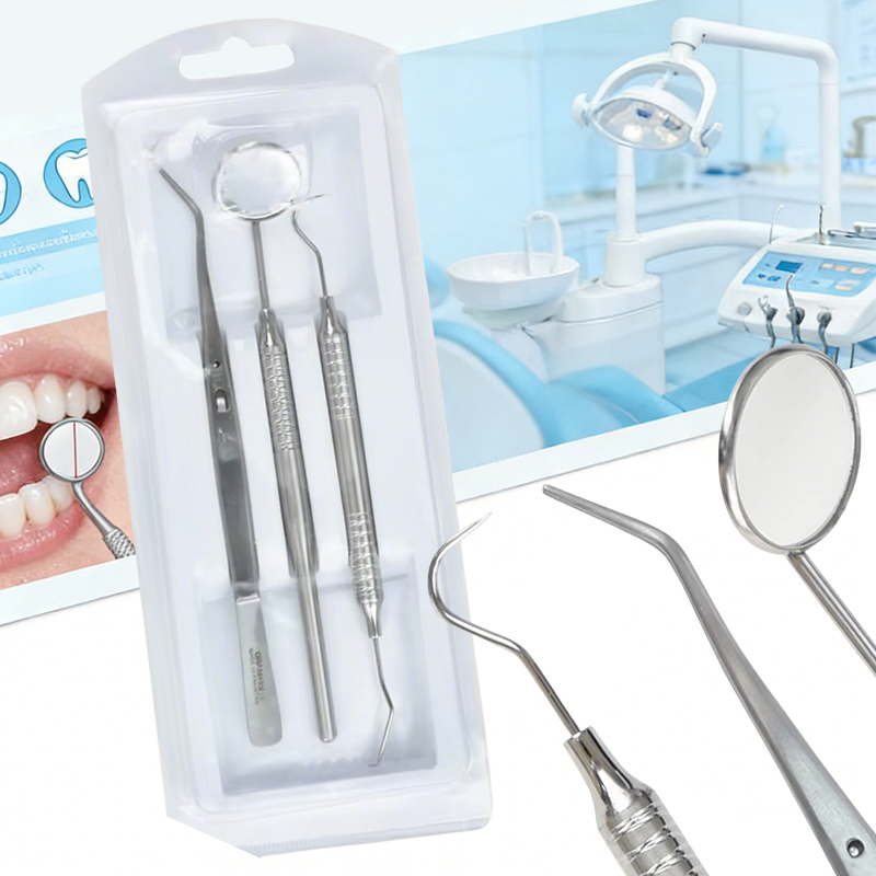 3ピース歯科用ステンレススチール製ミラープローブピンセットキ - Dental Mirror Probe のレビューと価格