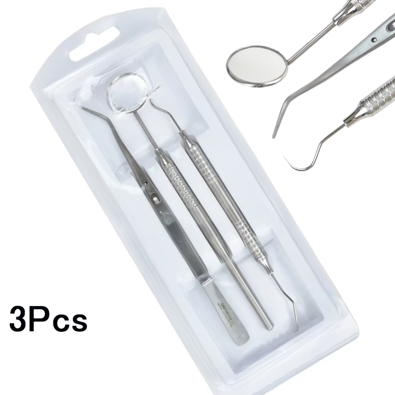 3ピース歯科用ステンレススチール製ミラープローブピンセットキ - Dental Mirror Probe のレビューと価格